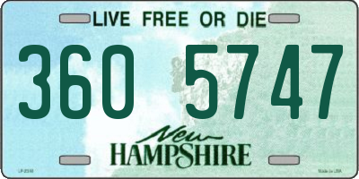 NH license plate 3605747
