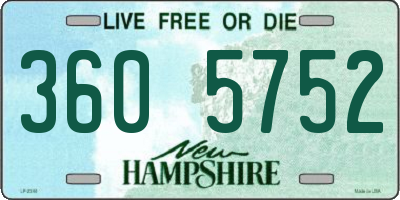 NH license plate 3605752