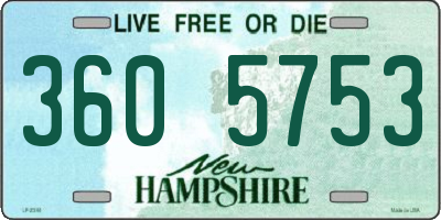 NH license plate 3605753