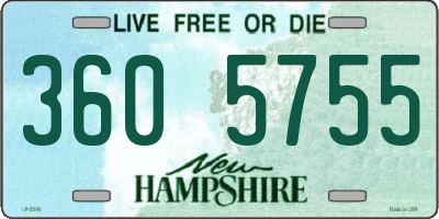 NH license plate 3605755