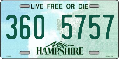 NH license plate 3605757