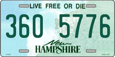 NH license plate 3605776