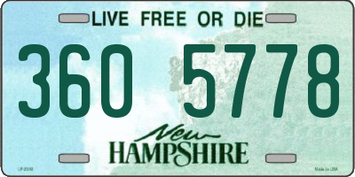 NH license plate 3605778