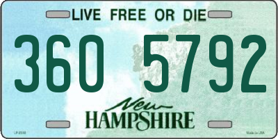 NH license plate 3605792
