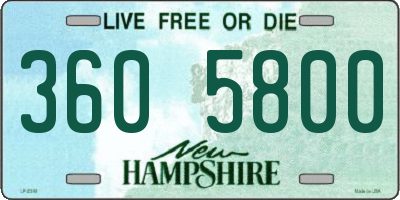NH license plate 3605800