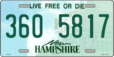 NH license plate 3605817
