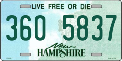 NH license plate 3605837