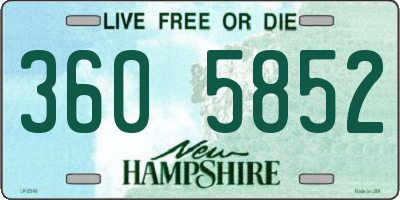 NH license plate 3605852