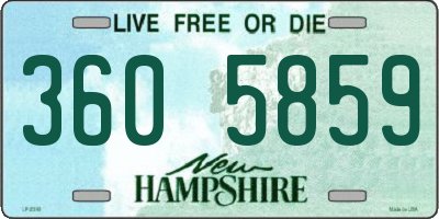 NH license plate 3605859
