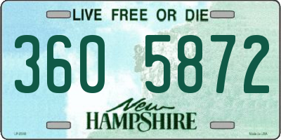NH license plate 3605872
