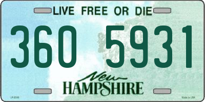NH license plate 3605931