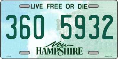 NH license plate 3605932