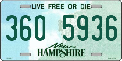 NH license plate 3605936