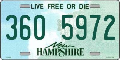 NH license plate 3605972