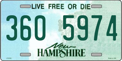 NH license plate 3605974