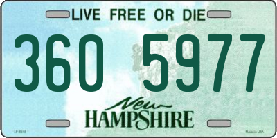 NH license plate 3605977