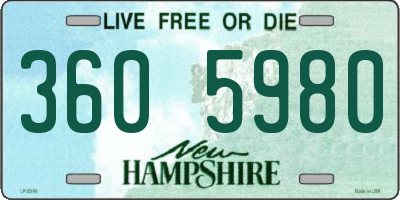 NH license plate 3605980
