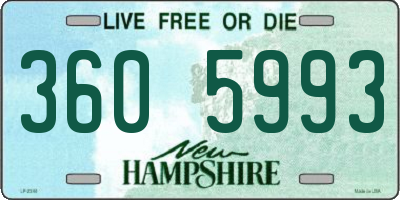 NH license plate 3605993