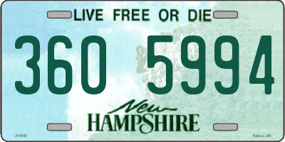 NH license plate 3605994