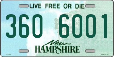 NH license plate 3606001