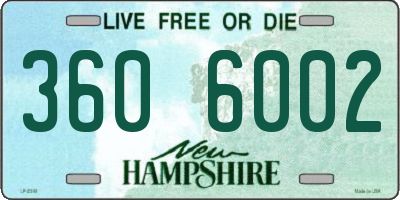 NH license plate 3606002