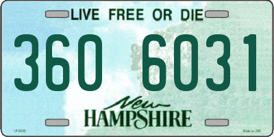 NH license plate 3606031