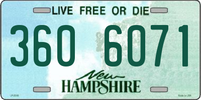 NH license plate 3606071