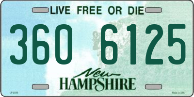 NH license plate 3606125