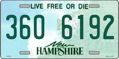NH license plate 3606192