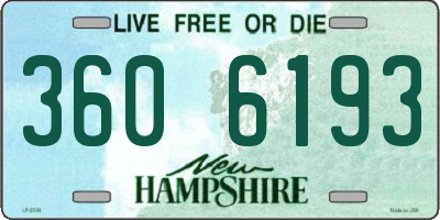 NH license plate 3606193