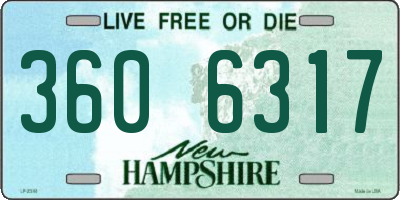 NH license plate 3606317