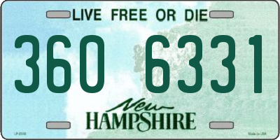 NH license plate 3606331