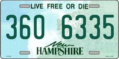 NH license plate 3606335