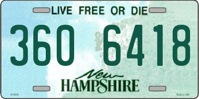 NH license plate 3606418