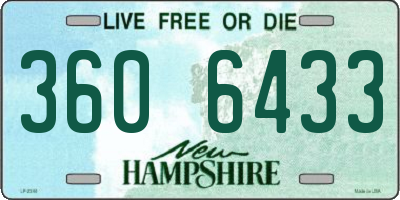 NH license plate 3606433