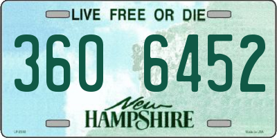 NH license plate 3606452