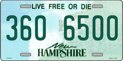 NH license plate 3606500