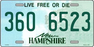NH license plate 3606523