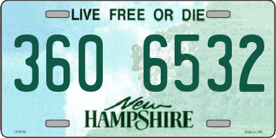 NH license plate 3606532