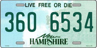 NH license plate 3606534