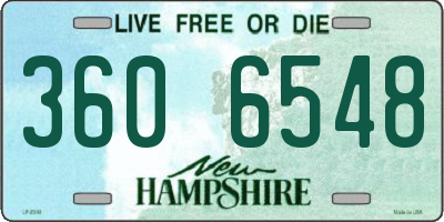 NH license plate 3606548