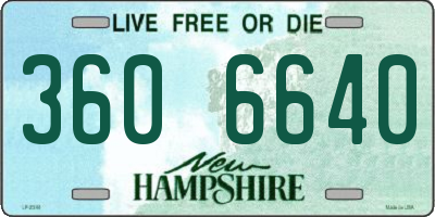 NH license plate 3606640