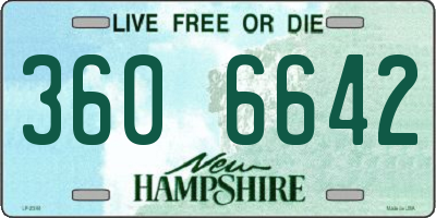NH license plate 3606642