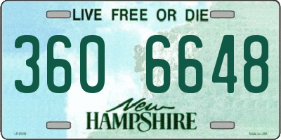 NH license plate 3606648