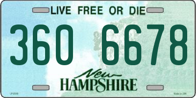 NH license plate 3606678