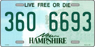 NH license plate 3606693