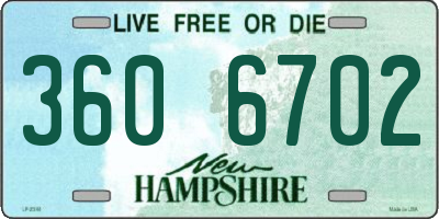 NH license plate 3606702