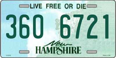 NH license plate 3606721
