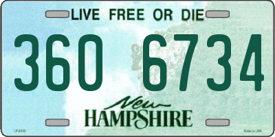 NH license plate 3606734