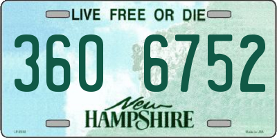 NH license plate 3606752